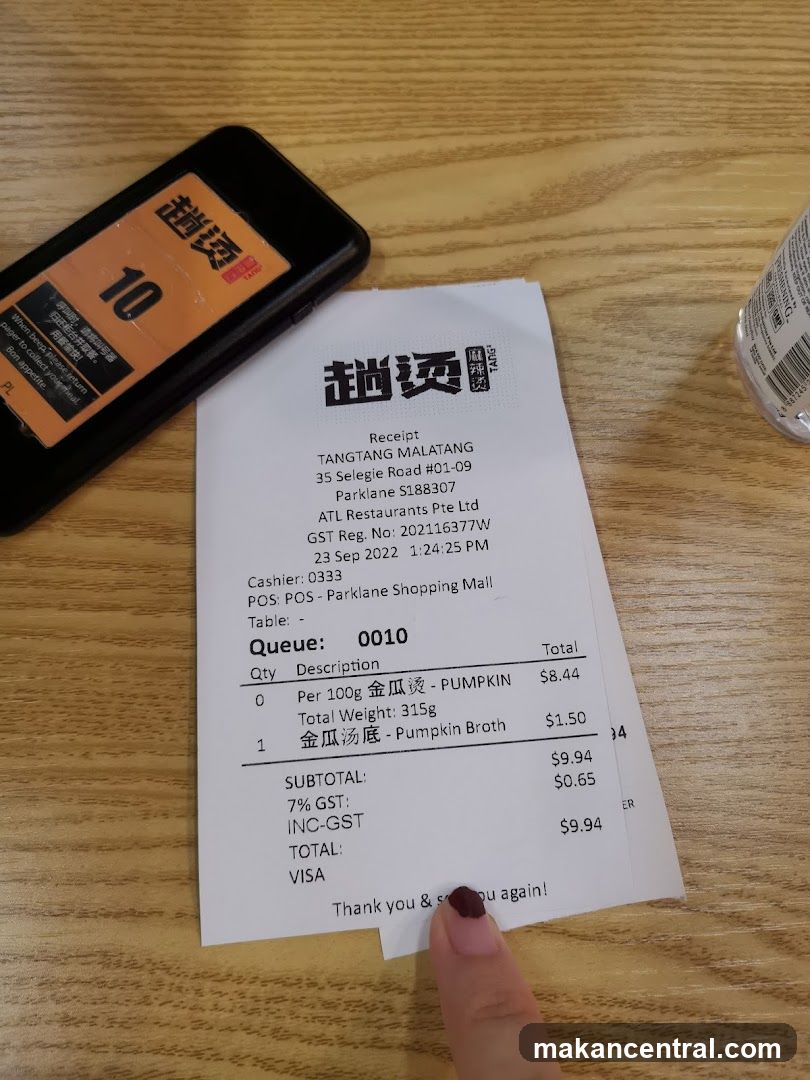 Receipt and Payment Device on Table