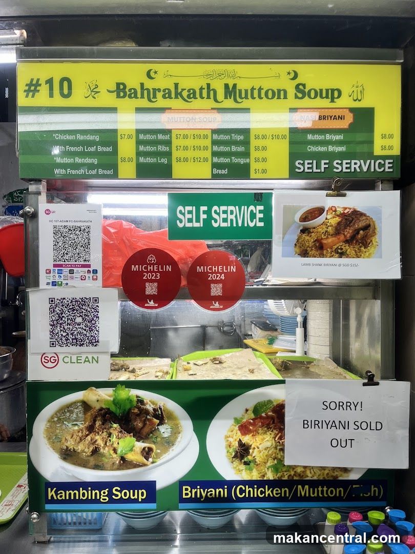 Baharakath Mutton Soup Menu