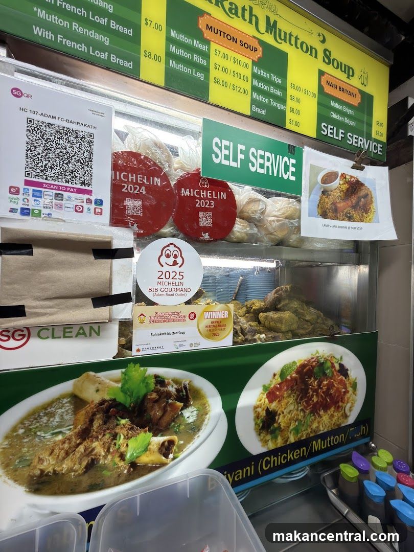 Baharakath Mutton Soup stall interior