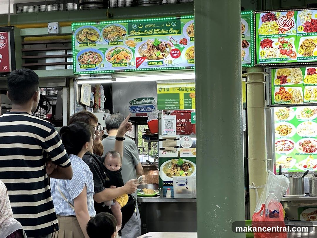 Food stall interior with customers