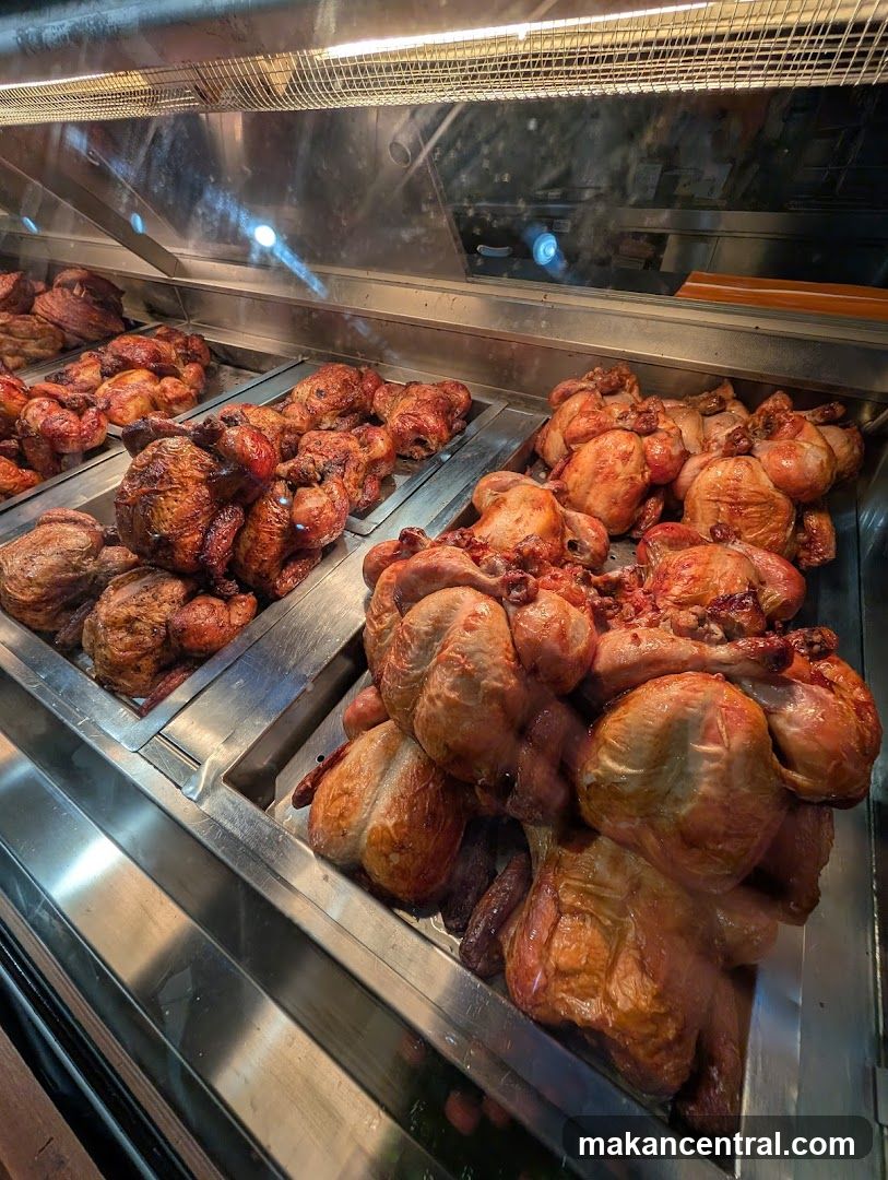 Roasted poultry display