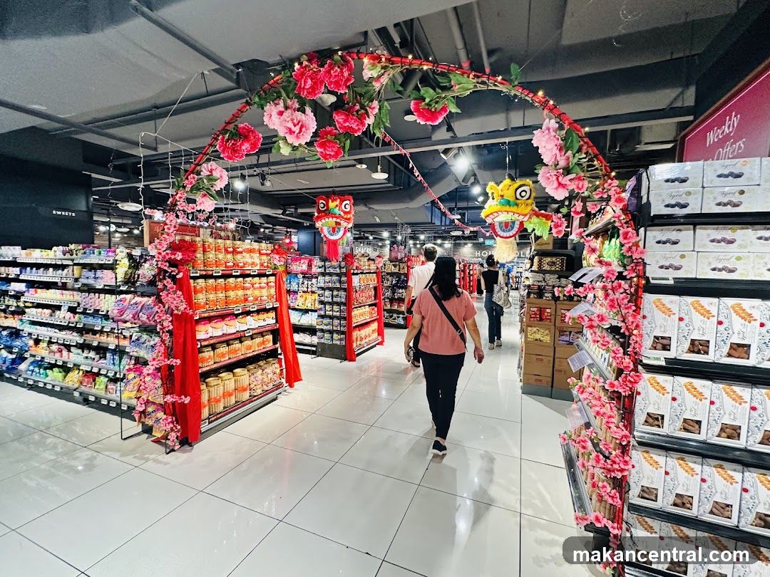 Supermarket Interior with Lunar New Year Decorations