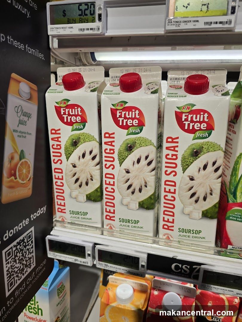 Supermarket Shelf with Fruit Juice Cartons