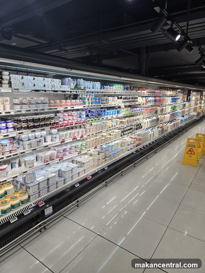 Refrigerated dairy aisle