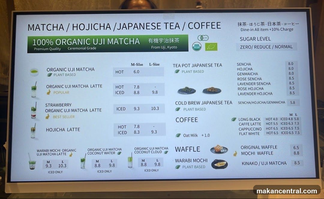 Matcha/Hojicha/Japanese Tea/Coffee Menu