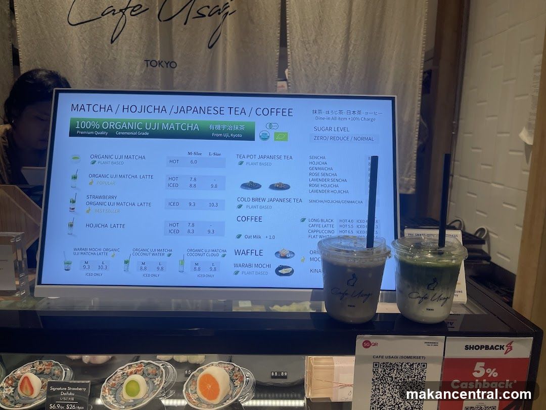 Cafe Usagi Menu Display