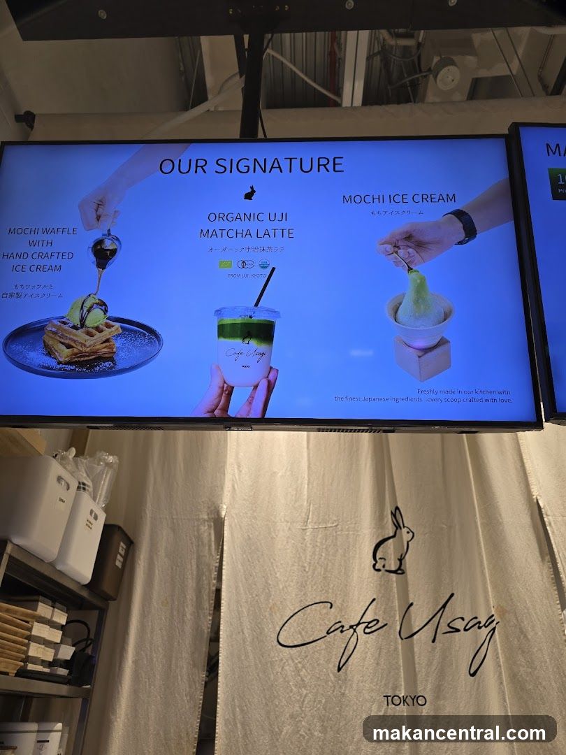 Cafe Usaj Tokyo interior signage