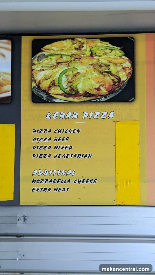 Kebab Pizza Menu