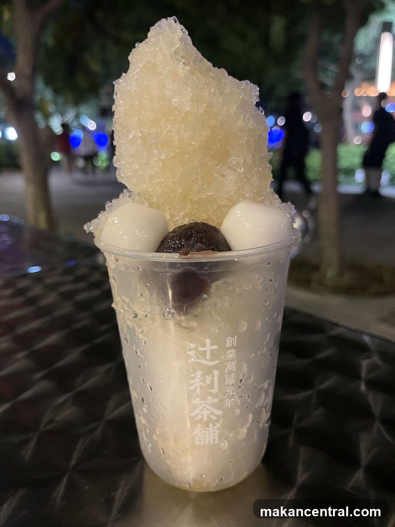 Ice dessert in plastic cup
