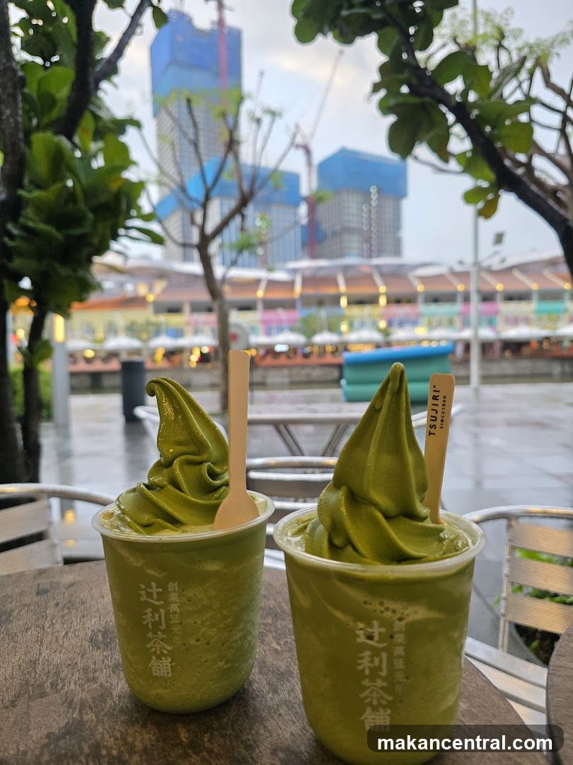 Matcha Soft Serve at Outdoor Seating Area