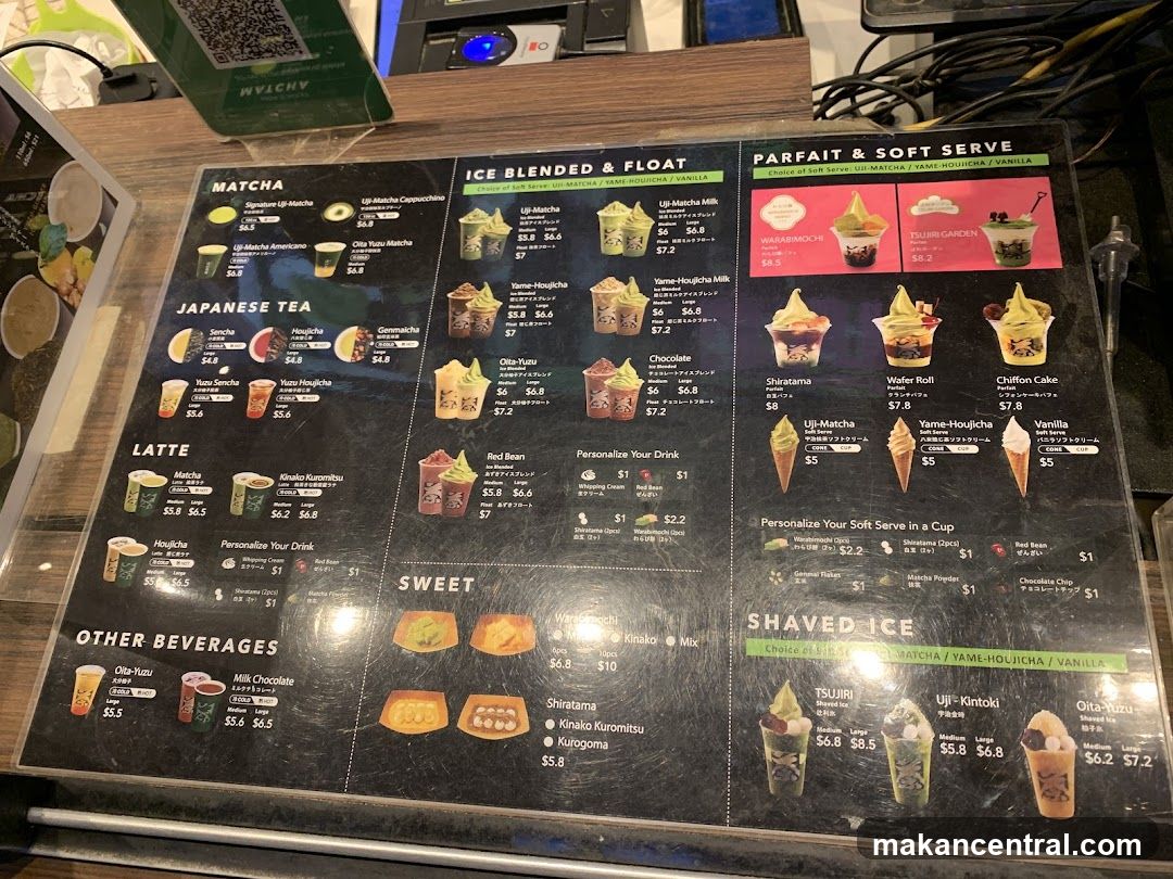 Matcha and Japanese Tea Shop Menu
