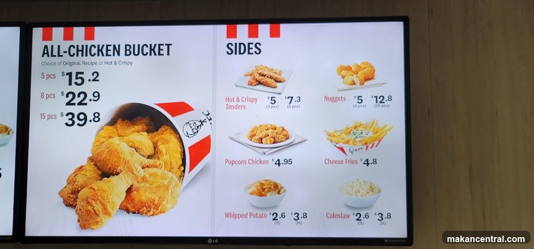 KFC Menu Display