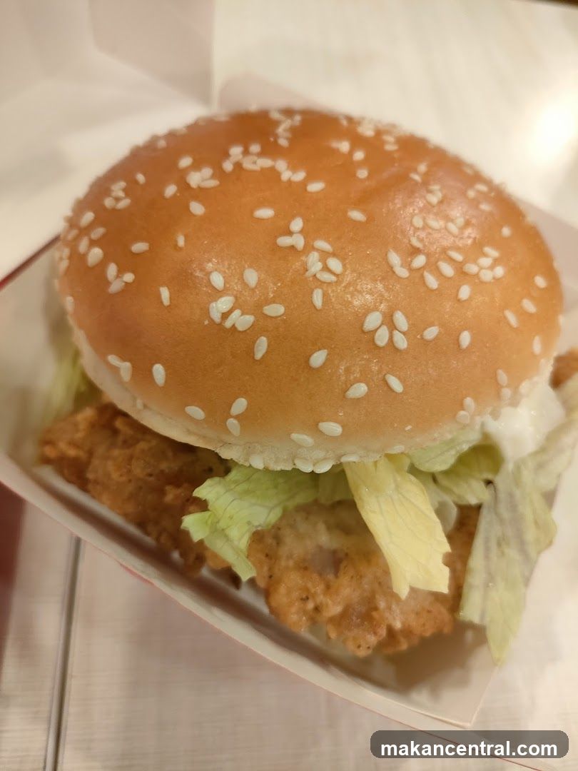 Burger in packaging