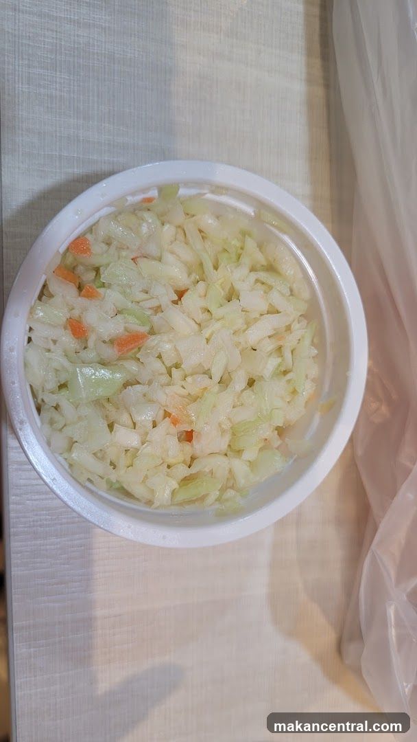Cabbage Salad in Plastic Bowl