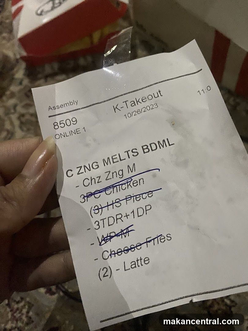 Takeout Receipt