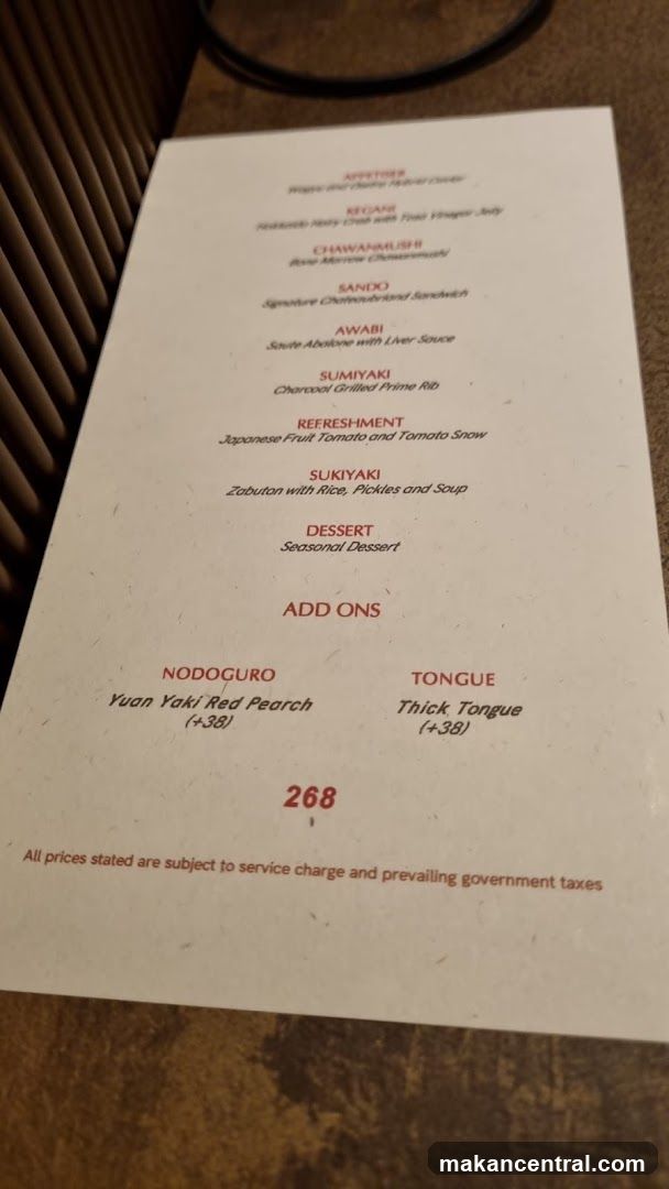 Japanese Restaurant Menu