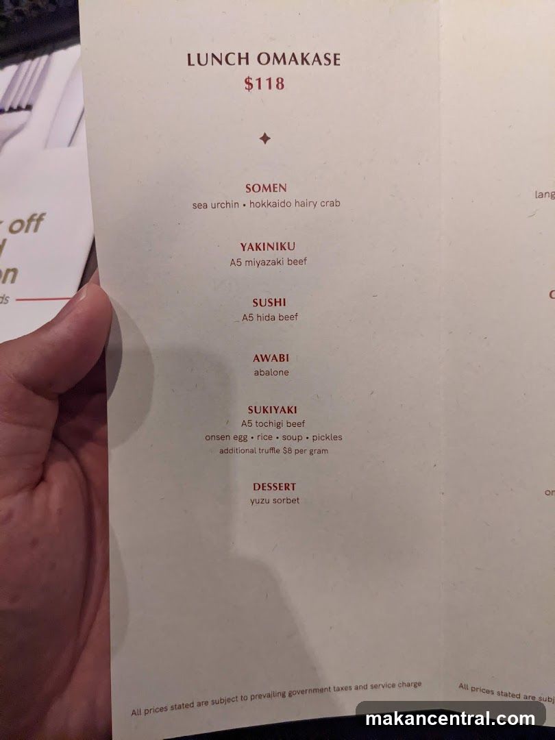 Lunch Omakase Menu