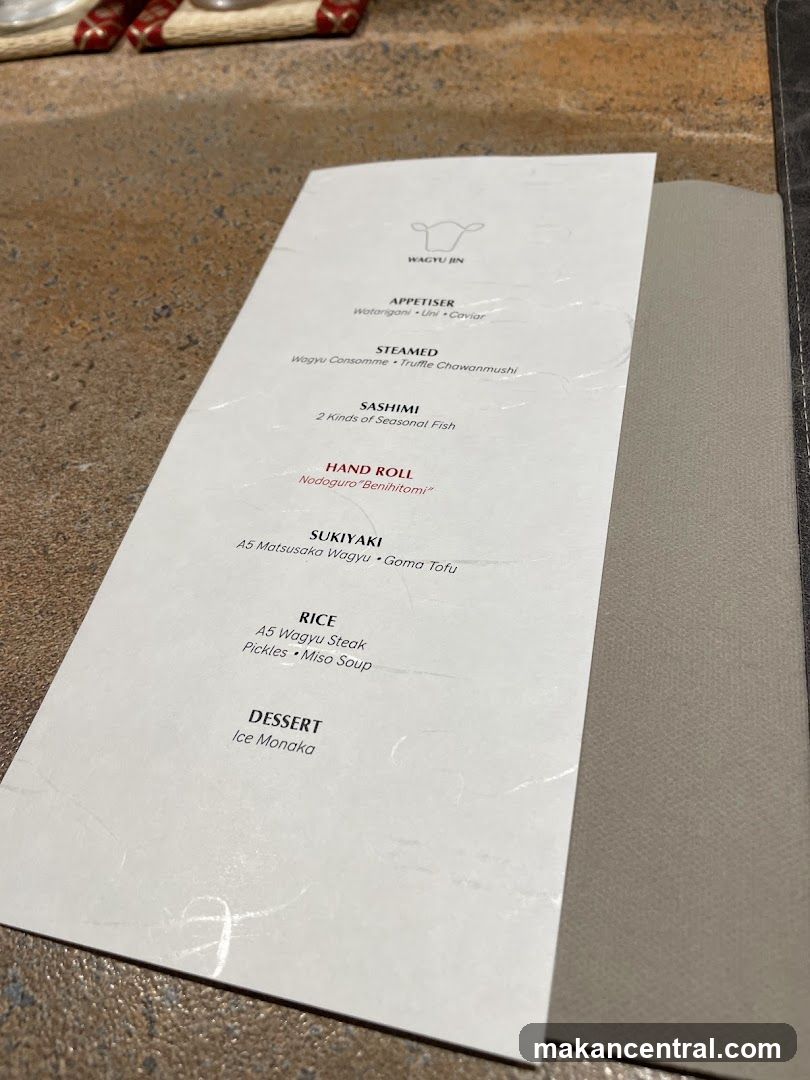 WAGYU IN Menu
