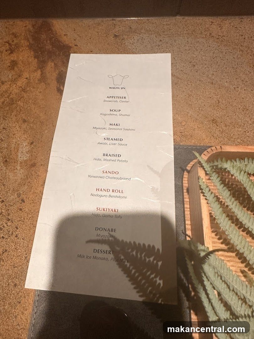 WAGYU JIN Menu