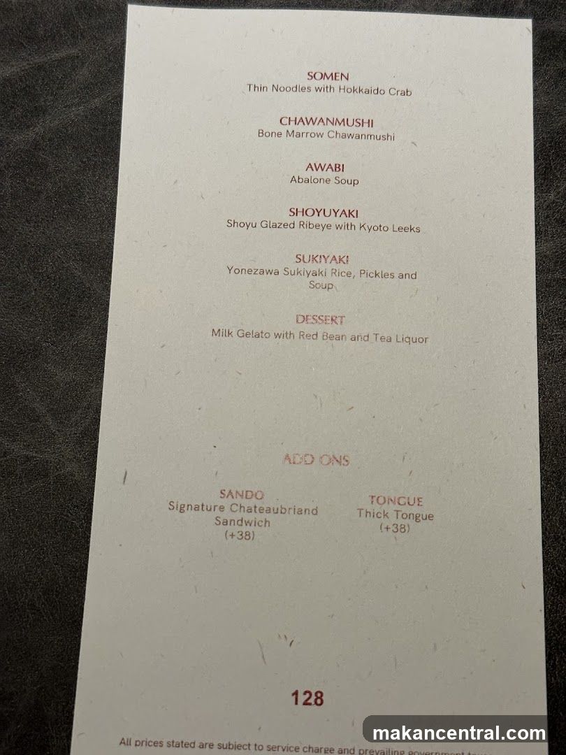 Japanese Restaurant Menu Page