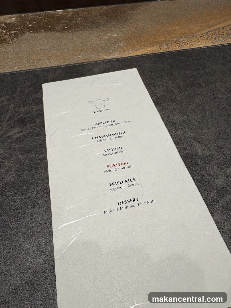 WAGYU JIN Menu