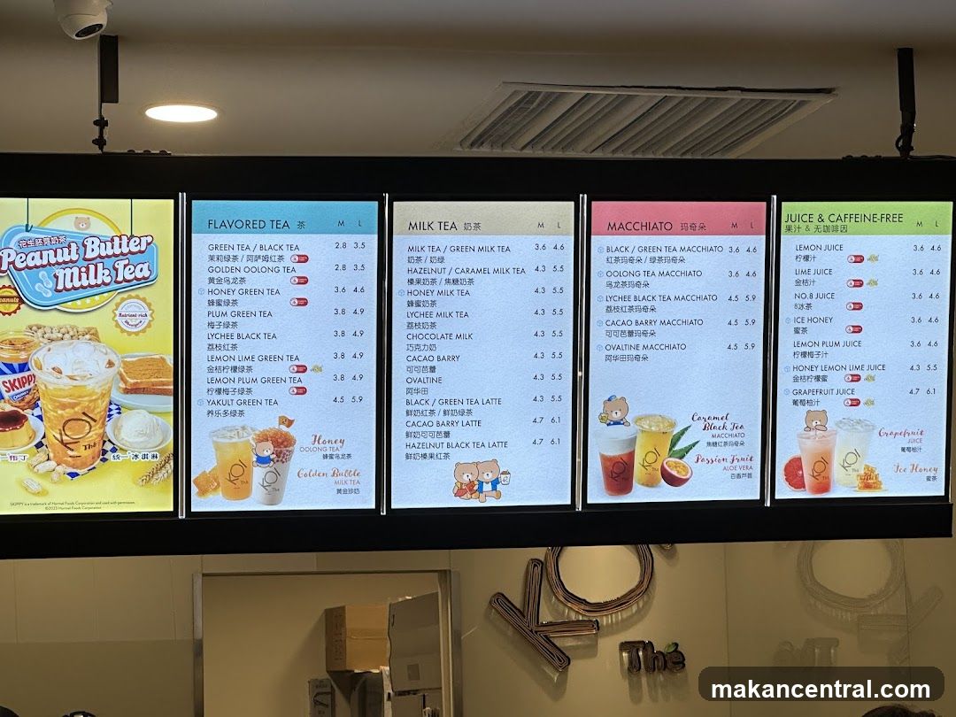 Tea Shop Menu Display