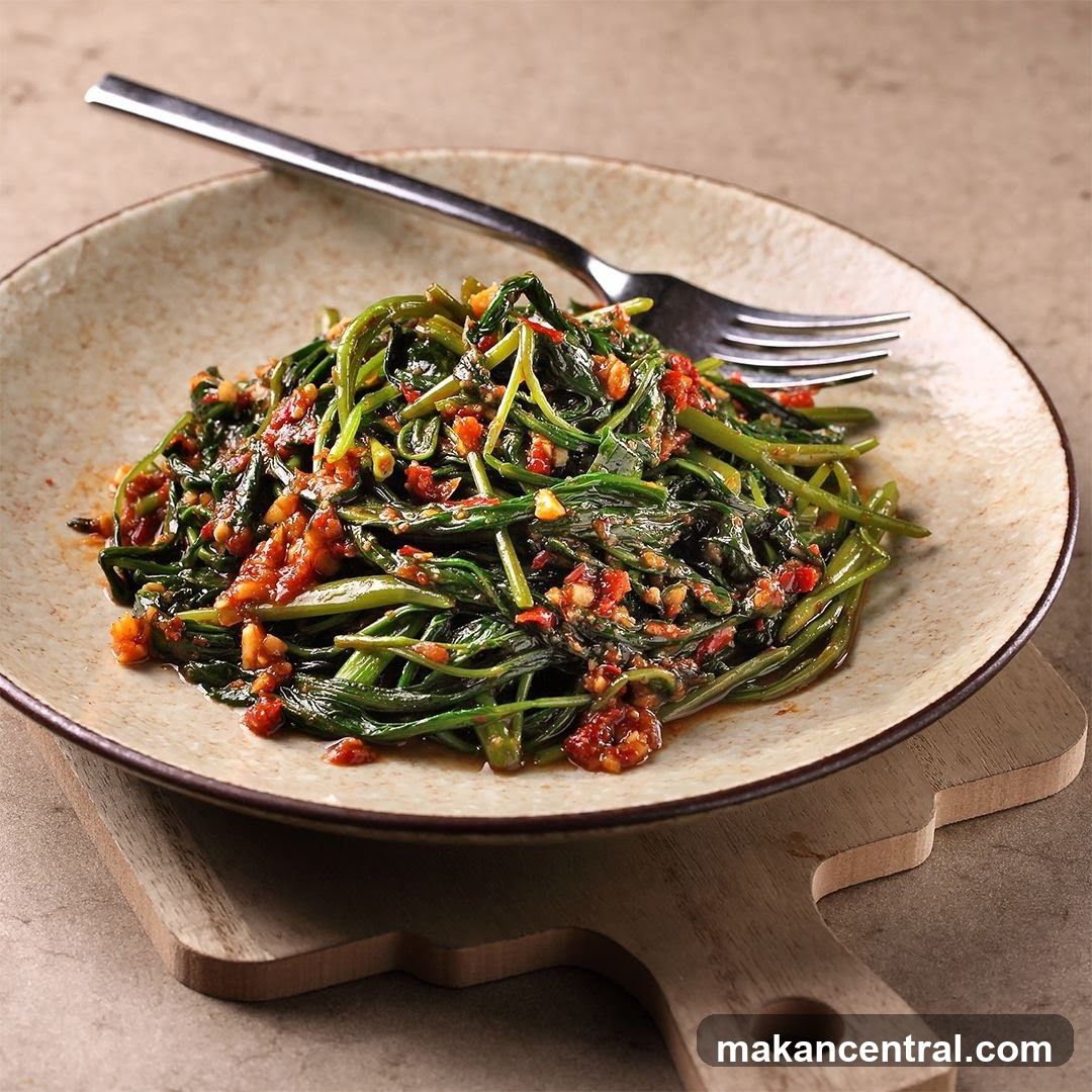 Stir-fried greens with chili sauce