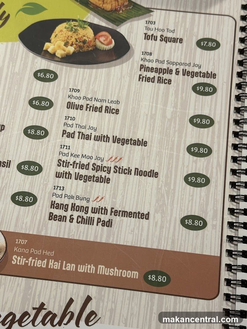 Thai Cuisine Menu