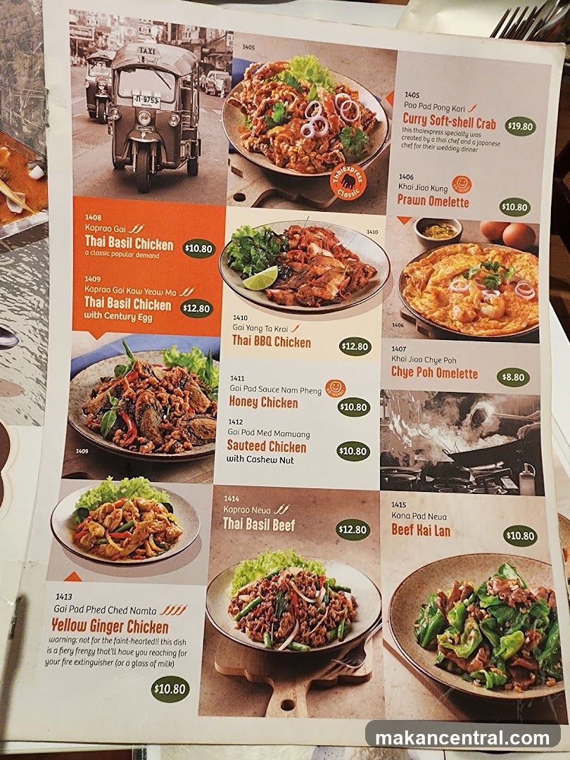 Thai Cuisine Menu