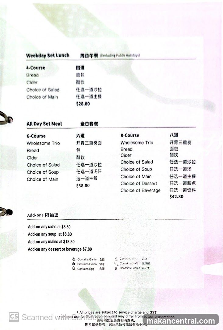 Weekday Set Lunch and All Day Set Meal Menu