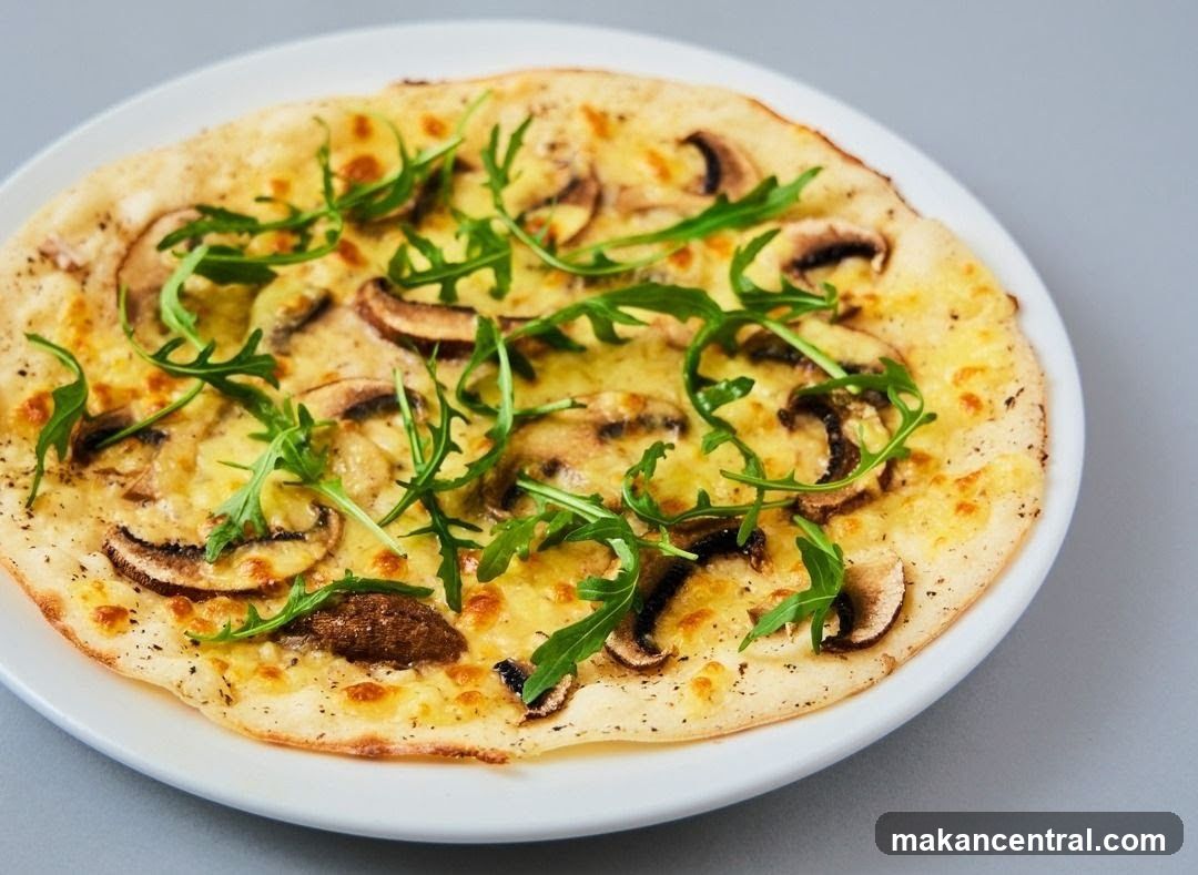 Mushroom and Arugula Pizza