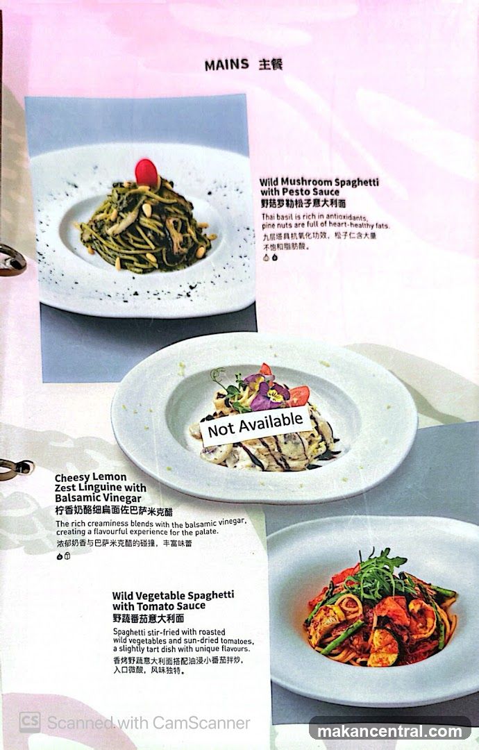Main Dishes Menu
