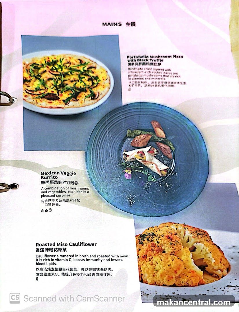 Main Dishes Menu