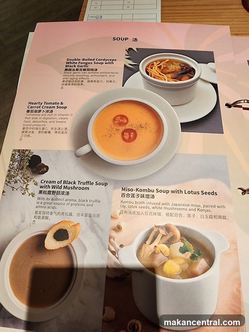 Soup Section of Menu