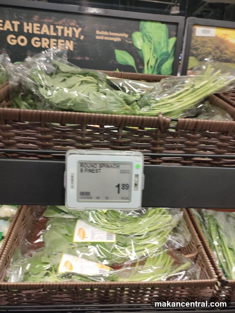 Spinach Display in Grocery Store