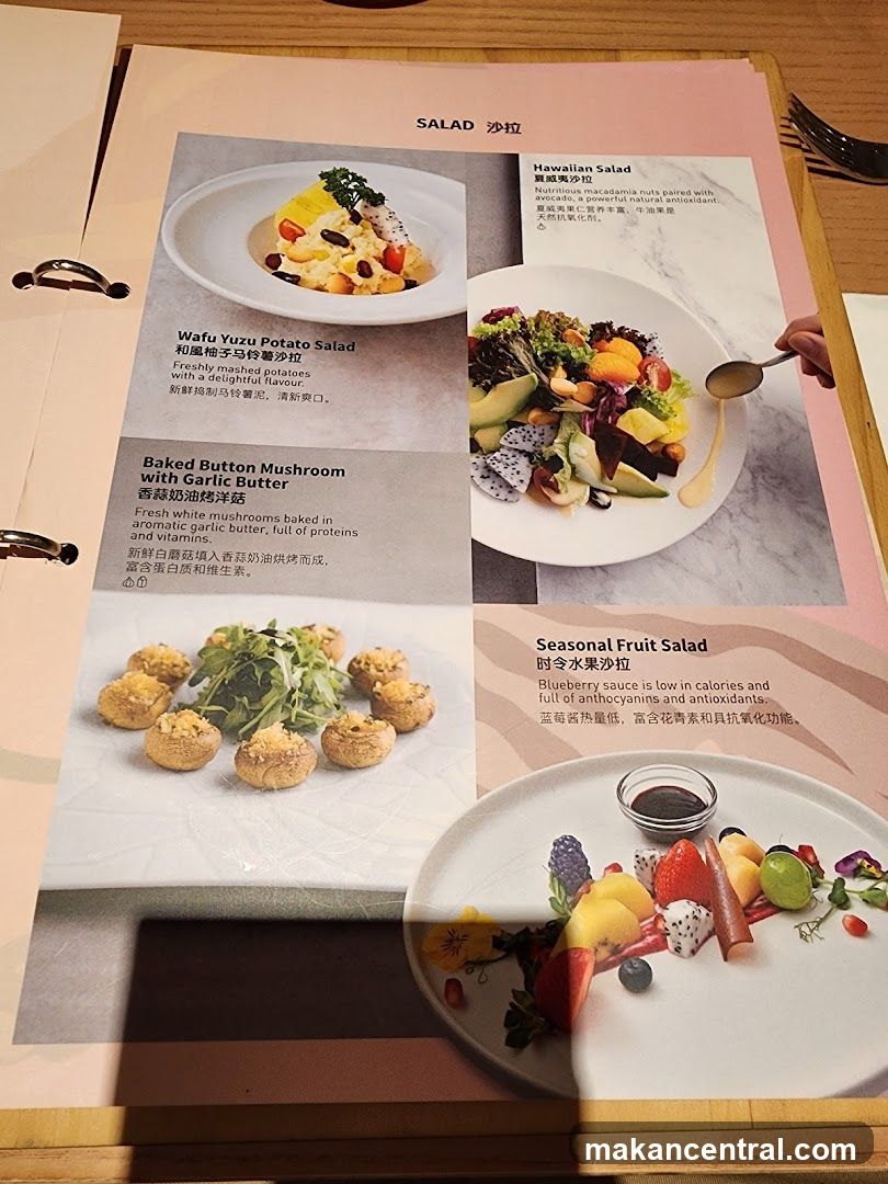 Salad Section of Menu