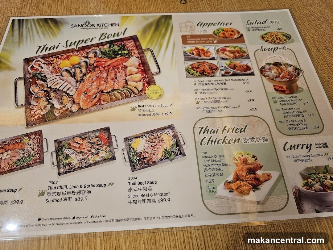 Sanook Kitchen Menu
