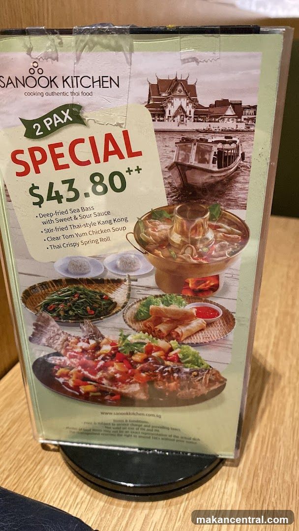 Sanook Kitchen Menu Board