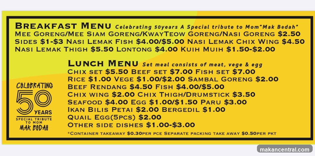 Breakfast and Lunch Menu
