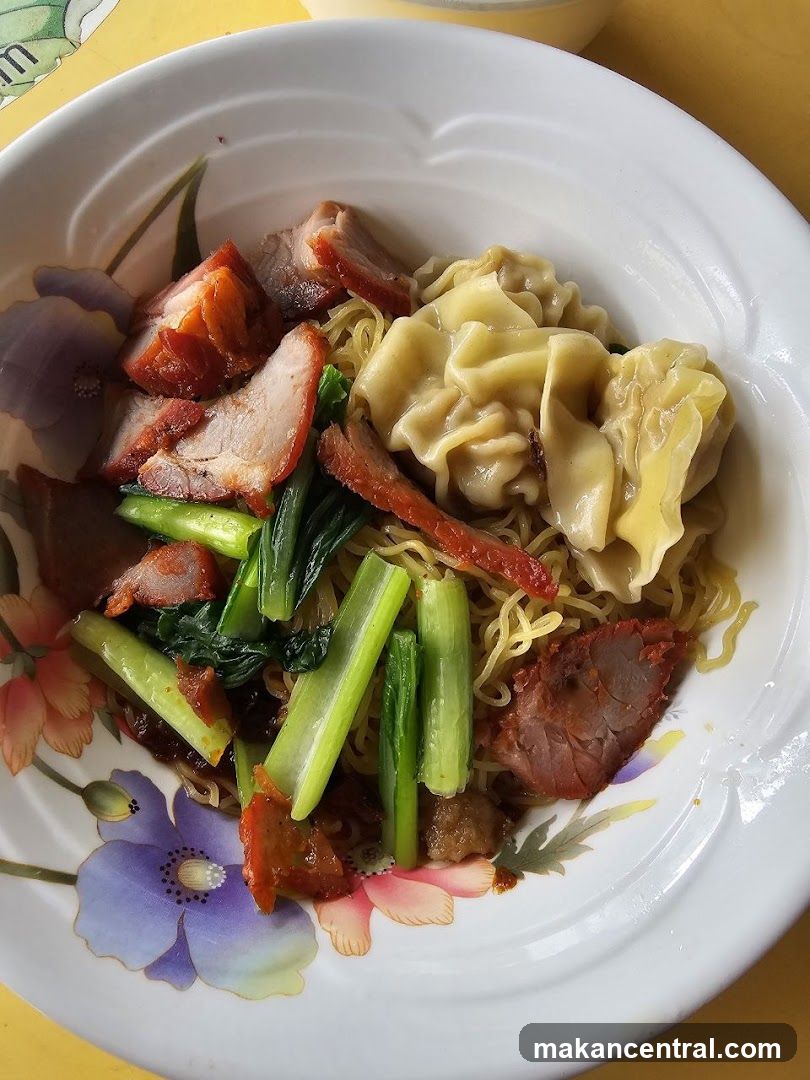 Noodle Dish in Floral Bowl