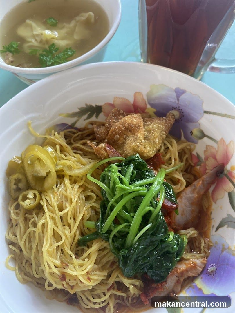 Food Plate with Noodles and Soup