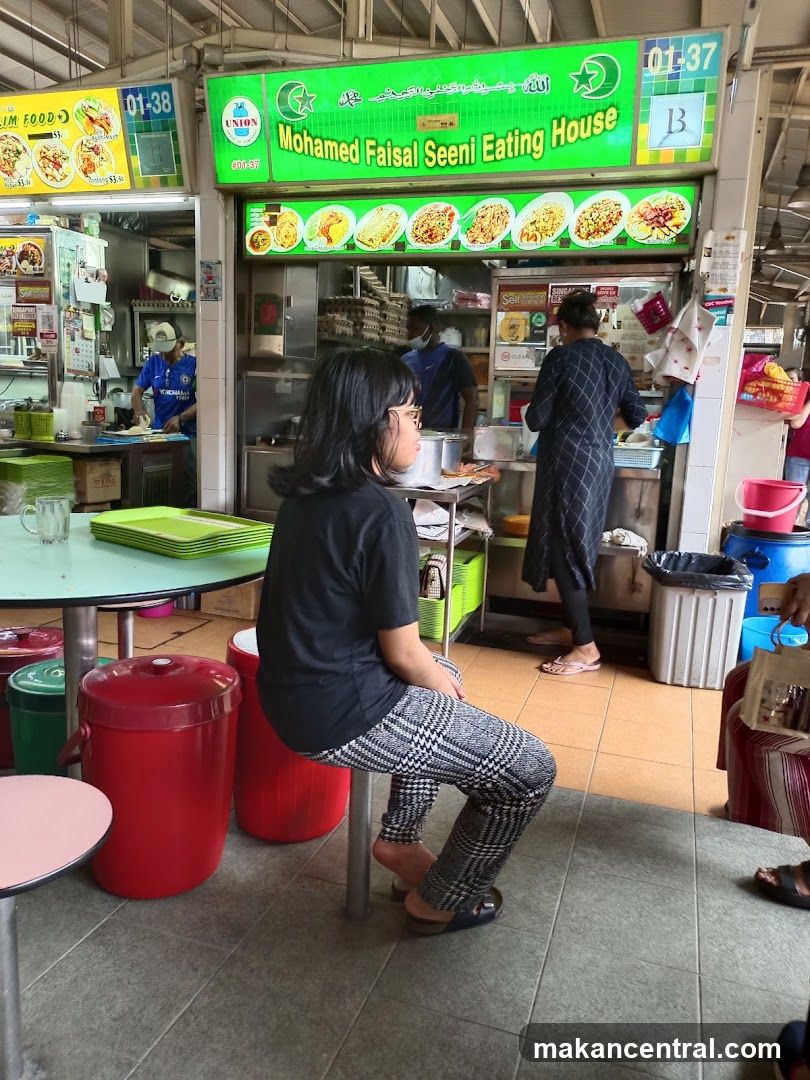 Interior of a hawker center with food stall
