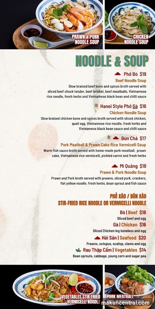 Noodle & Soup Menu