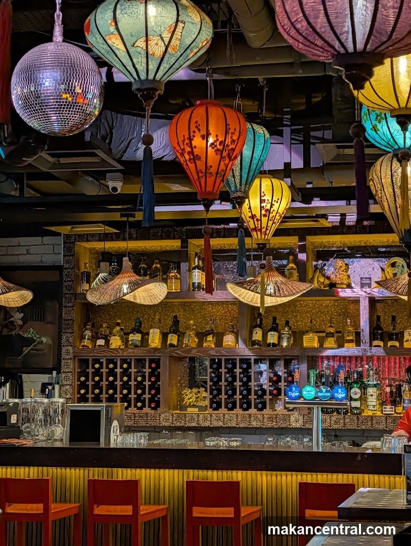 Bar Interior with Decorative Lighting