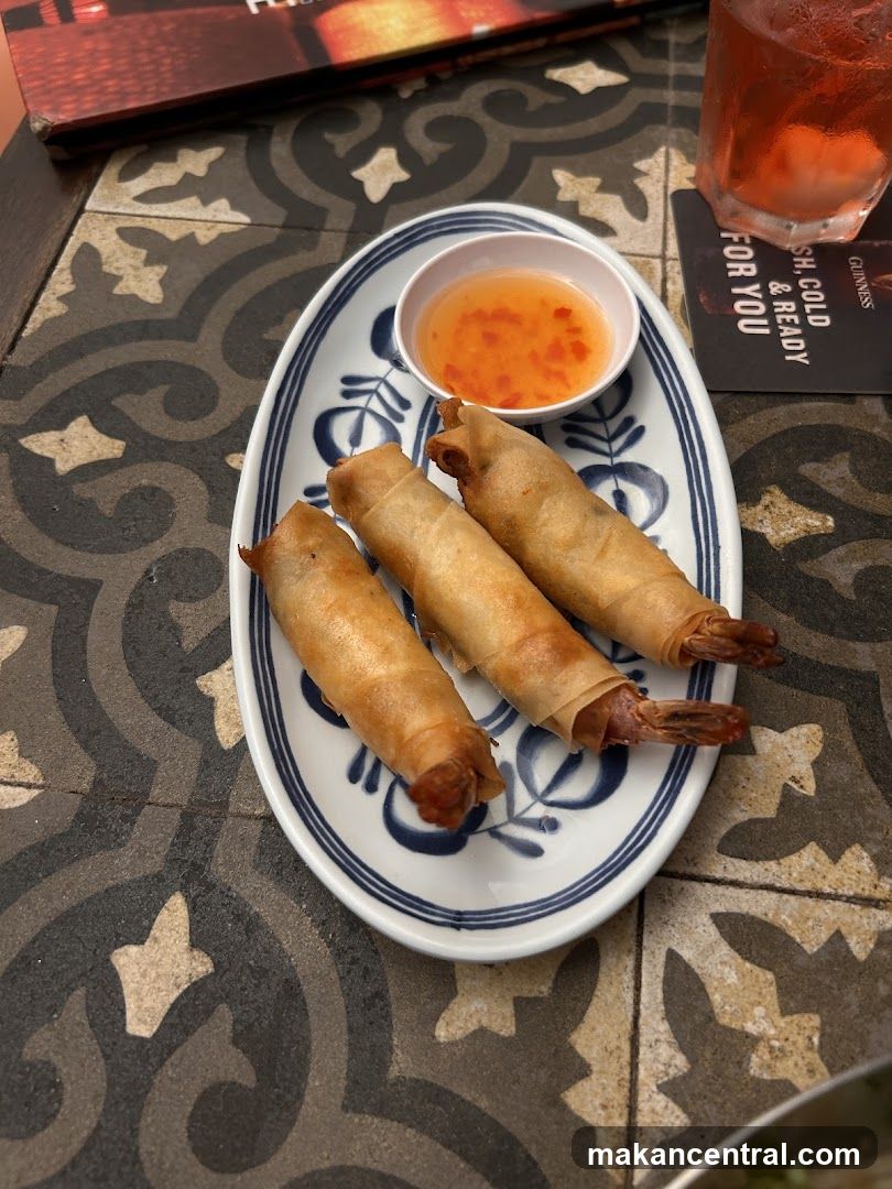 Food on Patterned Table