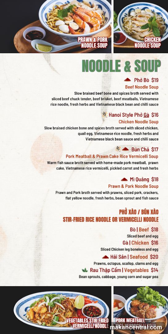 Noodle & Soup Menu
