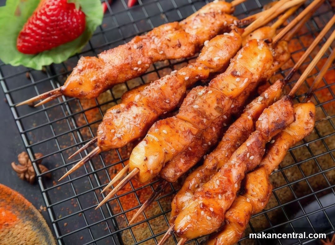 Grilled Skewers on Cooling Rack