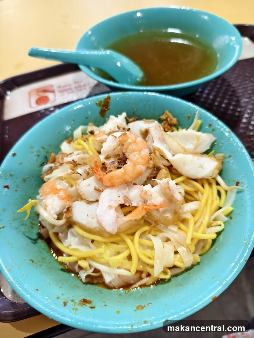 Food served in a hawker stall