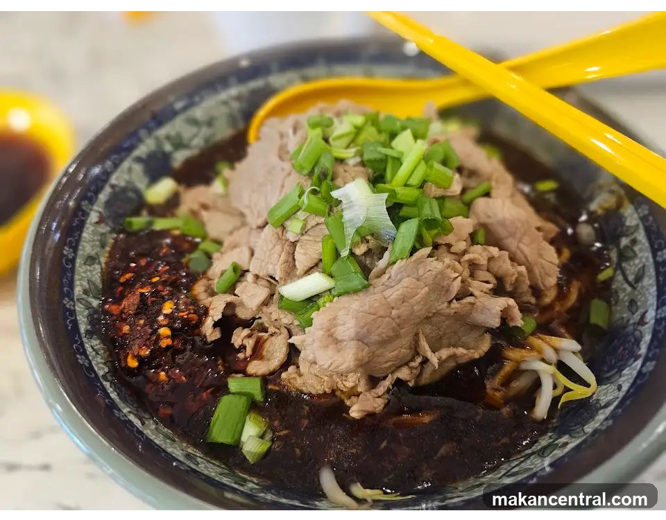Bowl of meat noodle dish