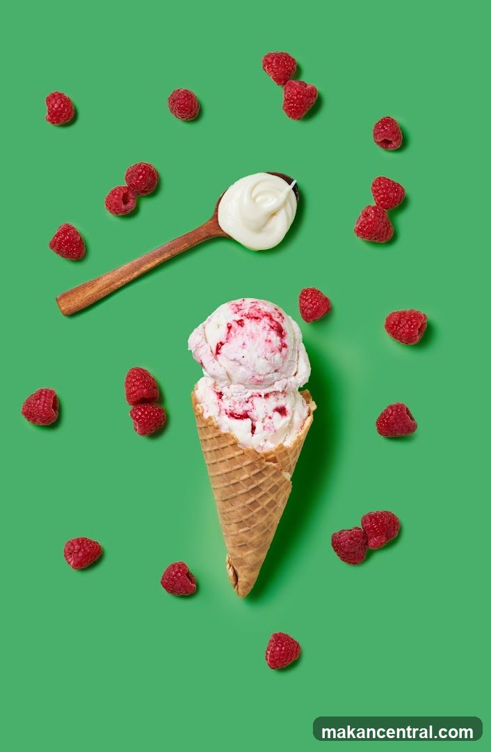 Raspberry Ice Cream with Berries